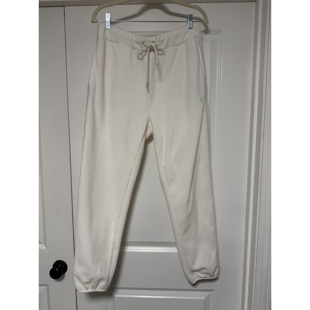 Dudley Stephen's,‎ Women's Fleece Joggers, White W/Blue Stripe, Medium